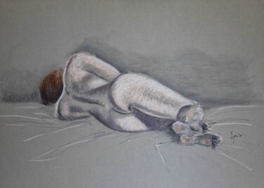 Drawing titled "Desnudo pastel 10" by Javier Ipiña, Original Artwork, Pastel