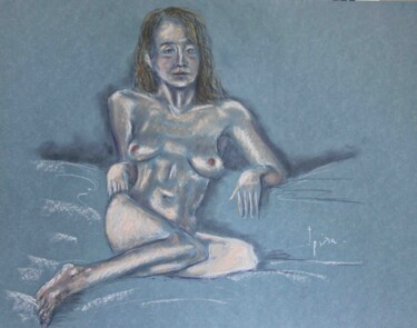 Drawing titled "Desnudo pastel 12" by Javier Ipiña, Original Artwork, Pastel