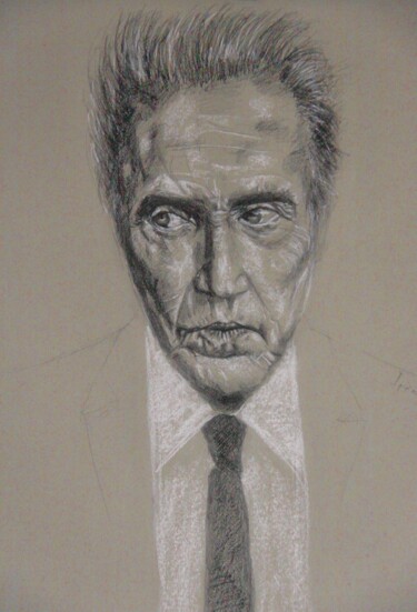 Desenho intitulada "Retrato actor Chris…" por Javier Ipiña, Obras de arte originais, Lápis