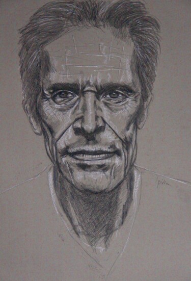 Desenho intitulada "Retrato actor Wille…" por Javier Ipiña, Obras de arte originais, Lápis