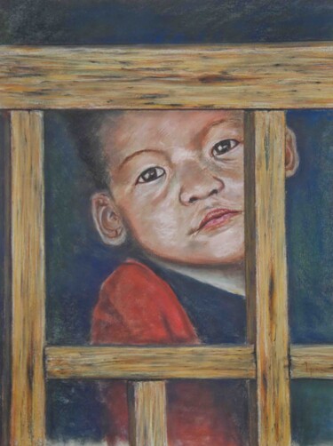 Рисунок под названием "Niño vietnamita" - Javier Ipiña, Подлинное произведение искусства, Пастель