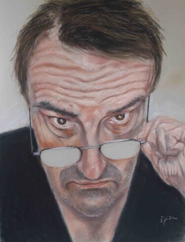 Drawing titled "Autorretrato 2" by Javier Ipiña, Original Artwork, Pastel