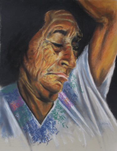 Drawing titled "Siesta" by Javier Ipiña, Original Artwork, Pastel