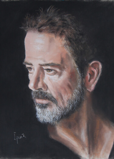 Drawing titled "Retrato actor Jeffr…" by Javier Ipiña, Original Artwork, Pastel