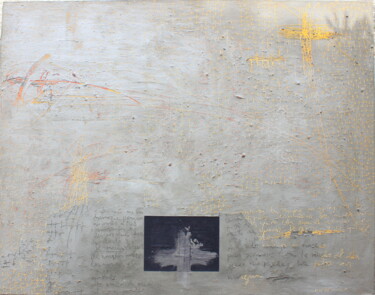 Collages intitolato "Cruces" da Javier Vega, Opera d'arte originale, Olio Montato su Telaio per barella in legno