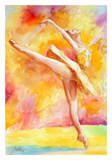 Painting titled "Bailarina" by Javier Lorente, Original Artwork