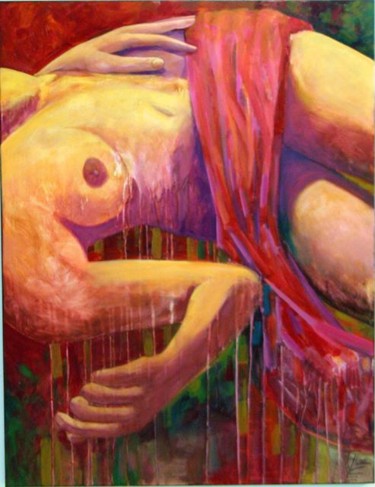 Pintura titulada "Dormida" por Javier Lorente, Obra de arte original