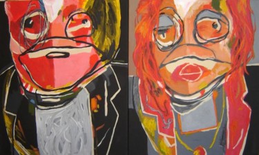 Pintura titulada "Ms and Mr TRAPO in…" por Javiersanchez, Obra de arte original, Oleo