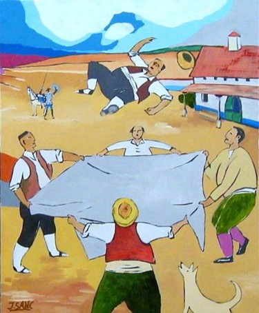 Pintura titulada "EL MANTEO DE SANCHO" por Javiersanchez, Obra de arte original