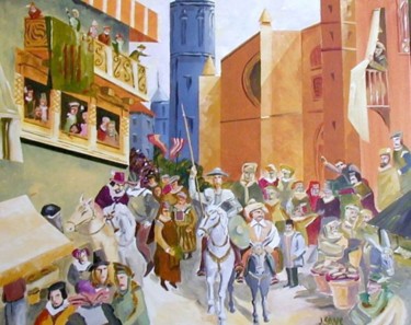 Pintura titulada "LA ENTRADA A BARCEL…" por Javiersanchez, Obra de arte original