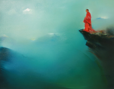 Malerei mit dem Titel "Stepping on Heavens…" von Javkhaa, Original-Kunstwerk, Öl