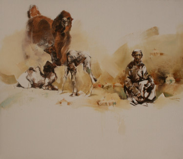 Malerei mit dem Titel "Great Peacefulness…" von Javkhaa, Original-Kunstwerk, Öl