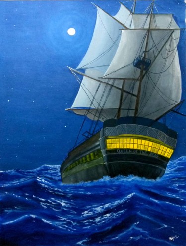 Malerei mit dem Titel "Queen of the Seas" von Murad Jawed, Original-Kunstwerk, Öl