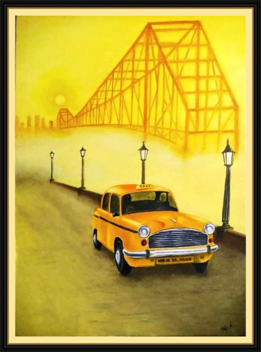 Pintura intitulada "Kolkata Dreams" por Murad Jawed, Obras de arte originais, Óleo