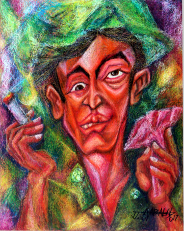 Картина под названием "Smoke and Smell..." - Jayabalan Dhamodran, Подлинное произведение искусства, Масло