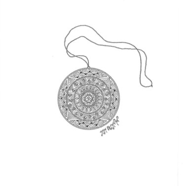 Dessin intitulée "Necklace" par Jaya Bhagavan, Œuvre d'art originale, Encre