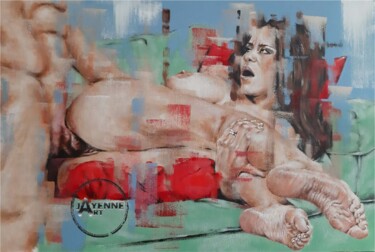 Painting titled "Untitled Erotic 9" by Jayenneart, Original Artwork, Acrylic Mounted on Wood Stretcher frame