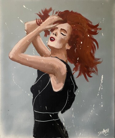 Painting titled "La rousse" by Jayfray, Original Artwork, Acrylic Mounted on Wood Stretcher frame