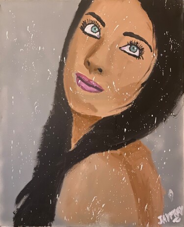 Painting titled "Femme dénudée" by Jayfray, Original Artwork, Acrylic Mounted on Wood Stretcher frame