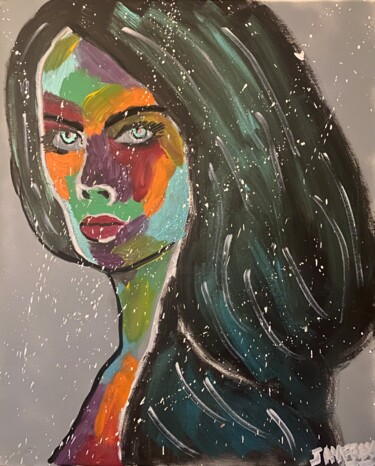 Painting titled "Femme cruelle" by Jayfray, Original Artwork, Acrylic Mounted on Wood Stretcher frame