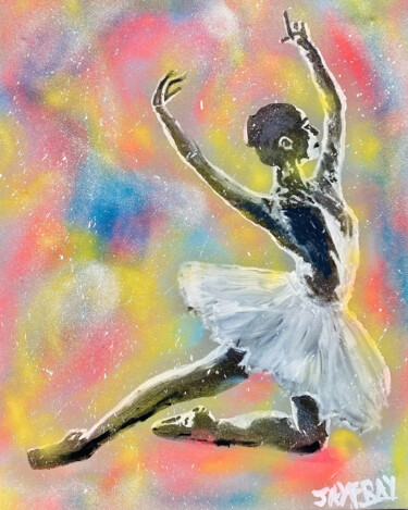 Painting titled "La danseuse couleur…" by Jayfray, Original Artwork, Acrylic Mounted on Wood Stretcher frame