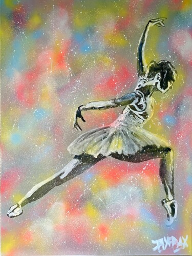 Malarstwo zatytułowany „Danseuse en couleur…” autorstwa Jayfray, Oryginalna praca, Akryl Zamontowany na Drewniana rama noszy
