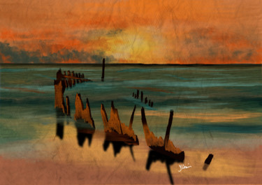 Painting titled "Shipwreck" by Jay Harris, Original Artwork