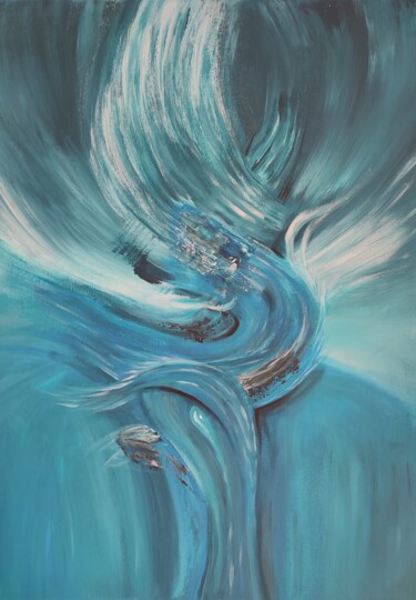 "Blue Angel" başlıklı Tablo Jaykay tarafından, Orijinal sanat, Akrilik Ahşap Sedye çerçevesi üzerine monte edilmiş