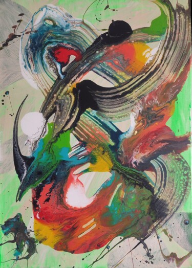 Peinture intitulée "Vibrant energy" par Jaykay, Œuvre d'art originale, Acrylique Monté sur Châssis en bois
