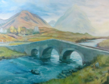 Painting titled "Bridge on Isle of S…" by Jmcd Art, Original Artwork, Oil