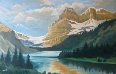 Painting titled "Sunlight on Winter'…" by Jmcd Art, Original Artwork, Oil
