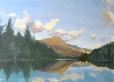 Painting titled "Autumn Sun on Eveni…" by Jmcd Art, Original Artwork, Oil