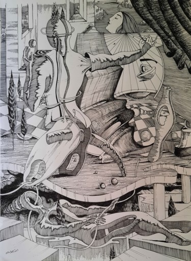 Dibujo titulada ""MANFON"" por Jayr Peny, Obra de arte original, Tinta