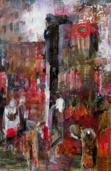 Pittura intitolato "Urban landscape" da Jayto Cardalliaguet, Opera d'arte originale