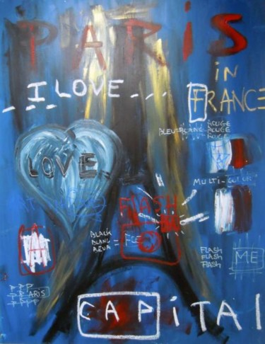 Painting titled "I LOVE PARIS" by Jazzu, Original Artwork