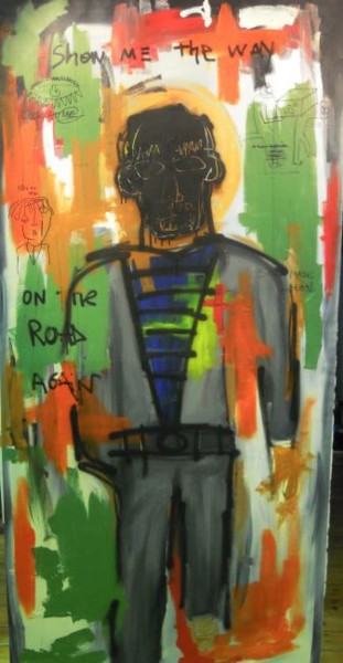 Painting titled "L'Homme qui marche" by Jazzu, Original Artwork