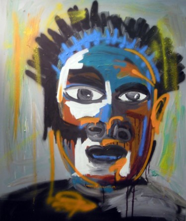 Painting titled "AFRICAIN" by Jazzu, Original Artwork