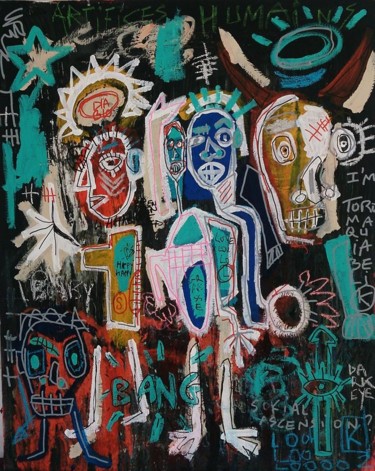Ζωγραφική με τίτλο "ARTIFICES HUMAINS" από Jazzu, Αυθεντικά έργα τέχνης, Ακρυλικό