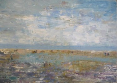 Peinture intitulée "plage bretonne" par Martine Juskowiak, Œuvre d'art originale