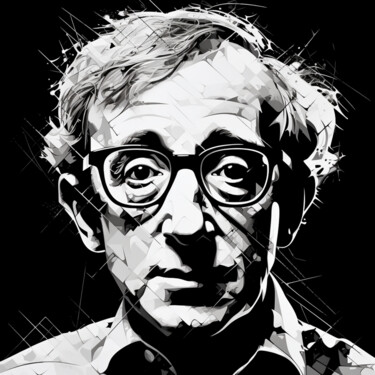 Digitale Kunst mit dem Titel "Drawing Woody Allen" von Jb_ Joaofranca, Original-Kunstwerk, Bleistift