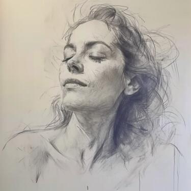 Arts numériques intitulée "Drawing of a woman," par Jb_ Joaofranca, Œuvre d'art originale, Crayon