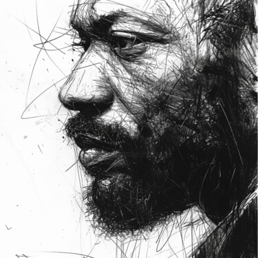 Digital Arts titled "Jovem negro" by Jb_ Joaofranca, Original Artwork, Ink