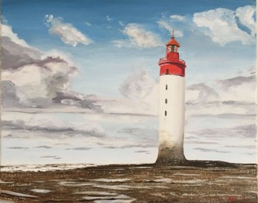 Painting titled "Le phare de Chauvea…" by Jean-Baptiste Knoblauch, Original Artwork, Oil