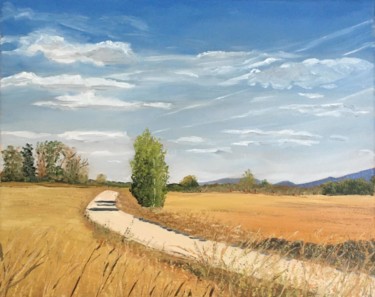 Painting titled "Chemin de campagne" by Jean-Baptiste Knoblauch, Original Artwork, Oil