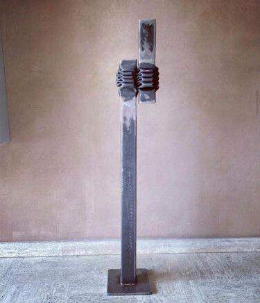Sculpture titled "1K2" by Joel Bostaetter, Original Artwork, Metals