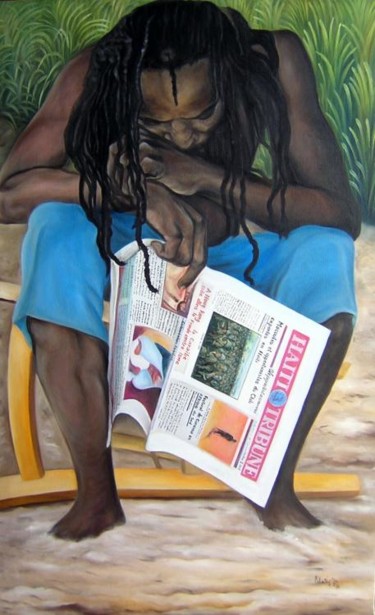 Peinture intitulée "nou konn pou ki ?" par Tatis, Œuvre d'art originale, Huile