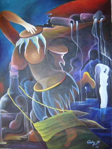 Painting titled "les trois tambours" by Tatis, Original Artwork