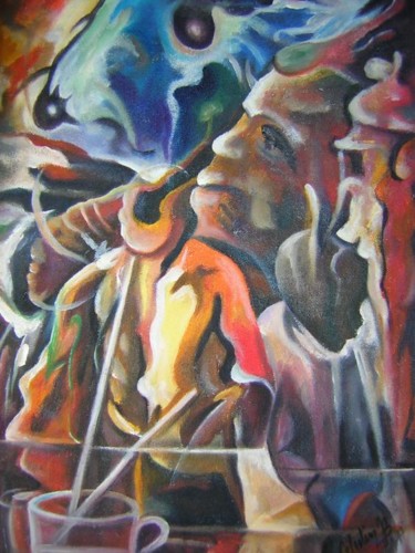 Peinture intitulée "J'imagine" par Tatis, Œuvre d'art originale