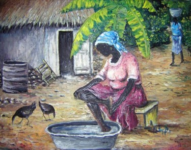 Peinture intitulée "Lakou man na" par Tatis, Œuvre d'art originale