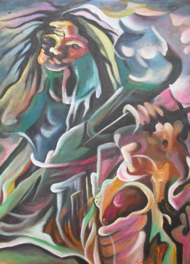 Peinture intitulée "J'imagine" par Tatis, Œuvre d'art originale